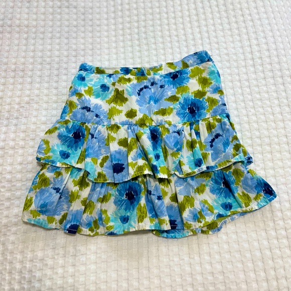Gymboree Other - Gymboree Girls Size 12 Malibu Cowgirl Blue White Green Floral Ruffle Skort